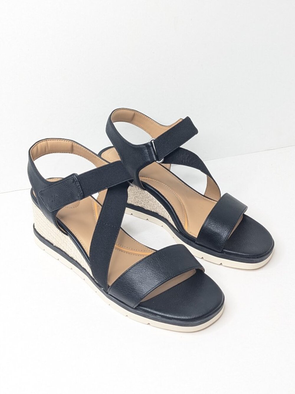 Hush Puppies Inca Espadrille Wedge Sandals Black Womens 11